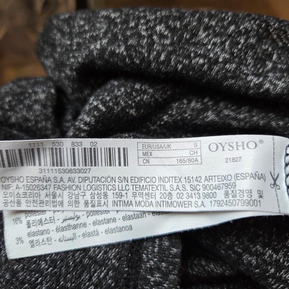 Oysho‎ Long Sleeve Marled Knit Top Women's Size S Charcoal Gray Casual Comfort - Picture 8 of 10